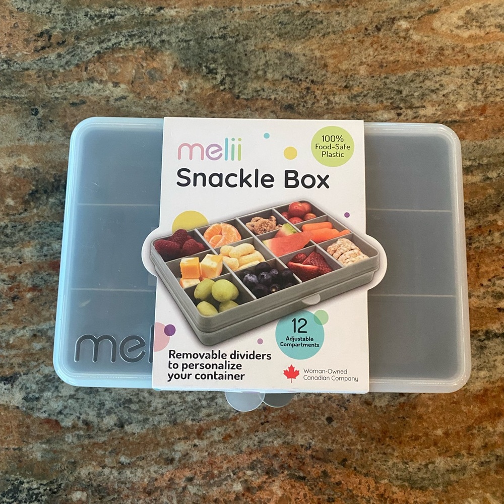 Snackle Box with Adjustable Dividers - Gray